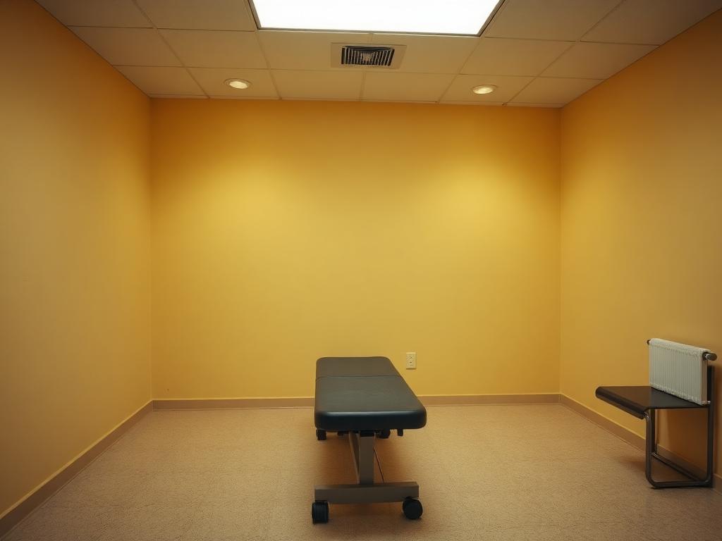 Empty plain physiotherapy treatment room